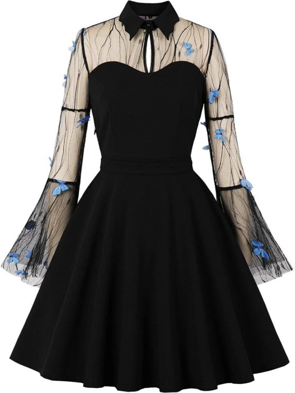 Vintage Polka Dot 1950s Retro Rockabilly A-Line Cocktail Party Swing Dress